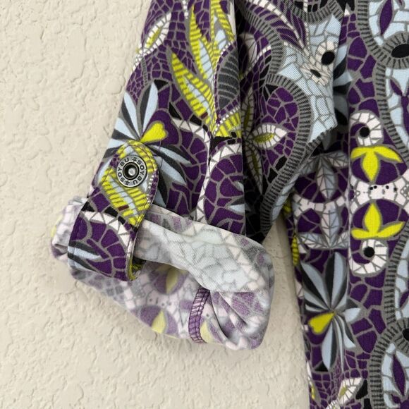 SOYBU Elana Fresco Mosaic Sheath Dress Stretch Roll-Tab Sleeve in Purple - Picture 5 of 10